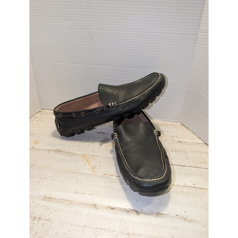 Polo Ralph Lauren Black Pebble Leather Arkley Slip-On Loafer Driving Moc 10.5D